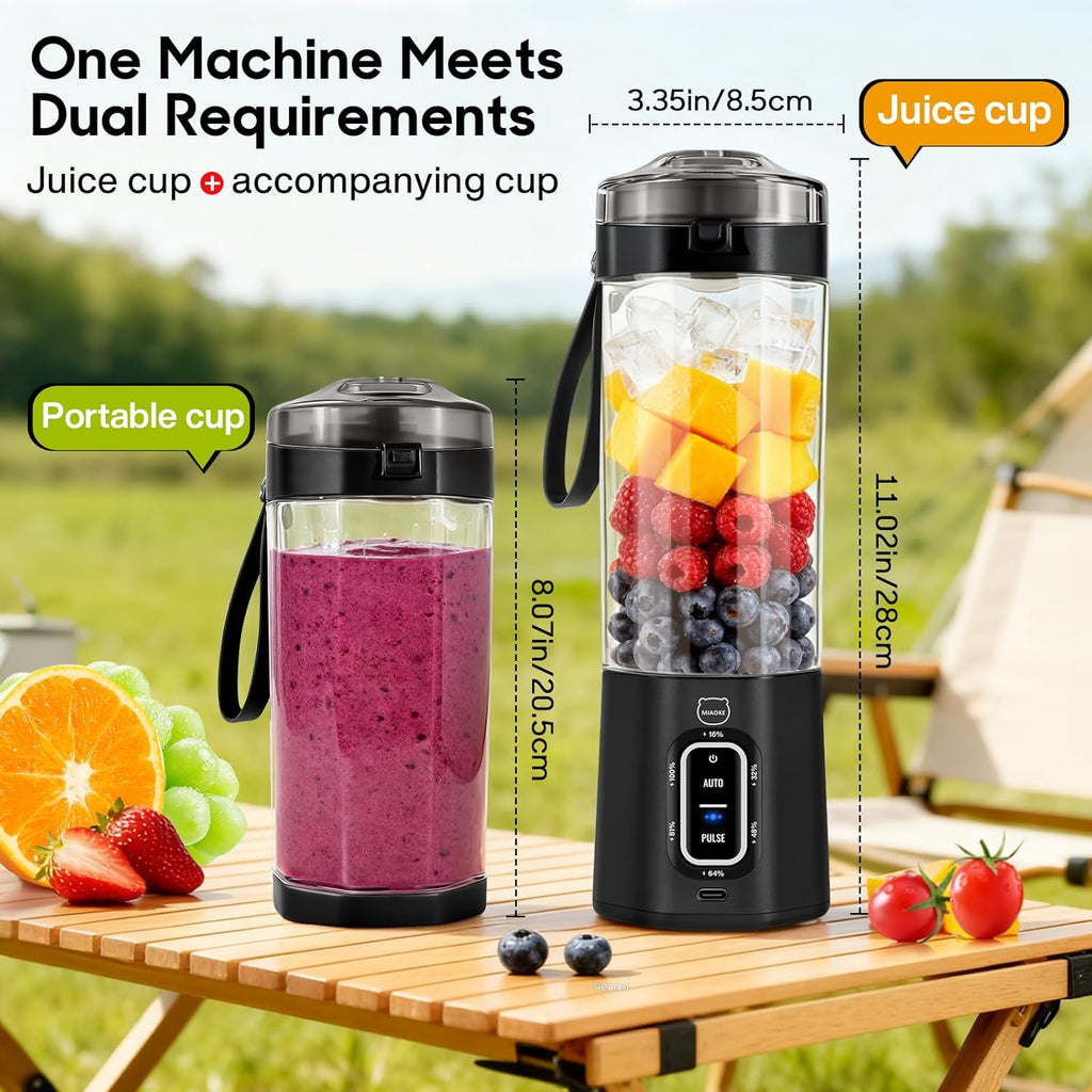 Upgrade 700 ML Portable Smoothie Blender, Rechargeable Blende -Black