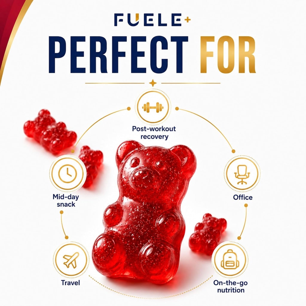 Protein Gummies – 12G Protein per Serving, Mixed Berry Flavor, No Added Sugar, Vegetarian-Friendly, Supports Muscle Recovery