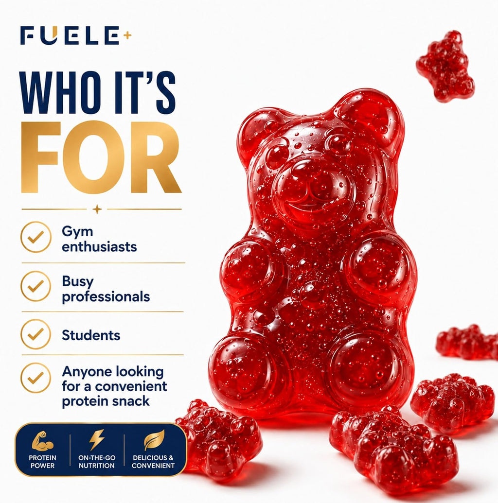 Protein Gummies – 12G Protein per Serving, Mixed Berry Flavor, No Added Sugar, Vegetarian-Friendly, Supports Muscle Recovery