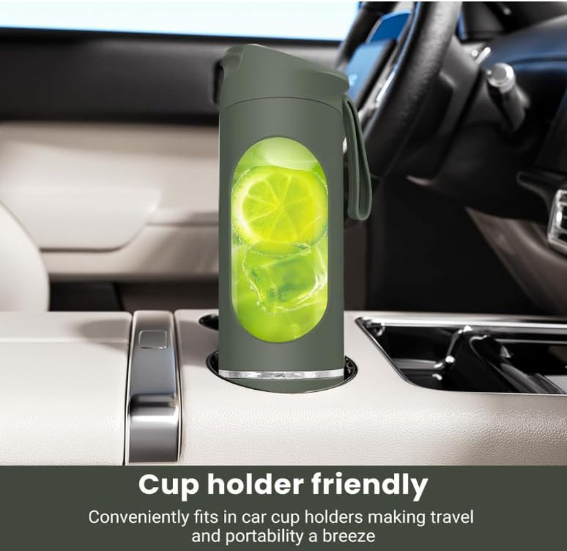Portable Blender, 12-Blade Cordless Smoothie Maker, 15.2Oz with Ice Crush Power, USB-C Rechargeable, Leakproof, Bpa-Free, Self-Cleaning for Shakes, Protein, Juices, Frozen Fruit (Green, 7.4V)