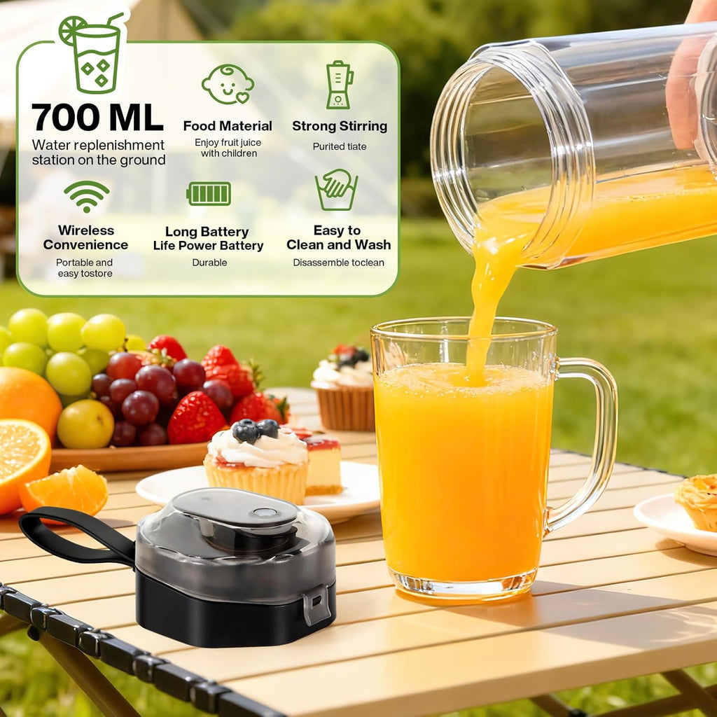 Upgrade 700 ML Portable Smoothie Blender, Rechargeable Blende -Black