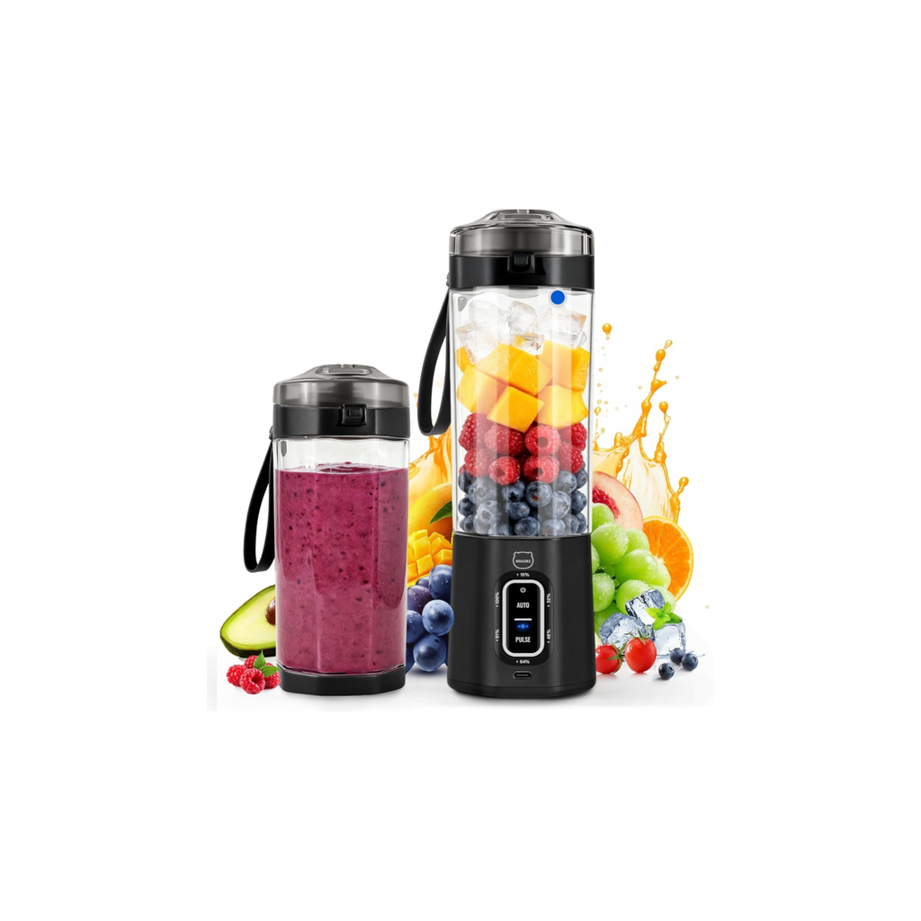 Portable Blender 700ml - Rechargeable USB-C Smoothie Maker, Black